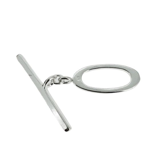 Wholesale Sterling Silver Oval Shape Toggle - 19mm (1 set)