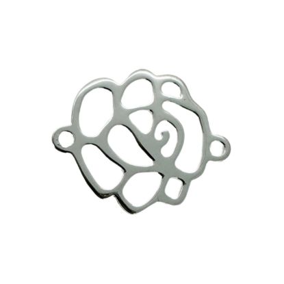 Wholesale Sterling Silver Rose Connector Charm and Pendants for Jewelry Making