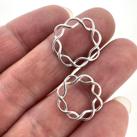 Wholesale Sterling Silver Smooth Flower Connector Charm,Charms and Pendants for Jewelry Making, Wholesale Findings