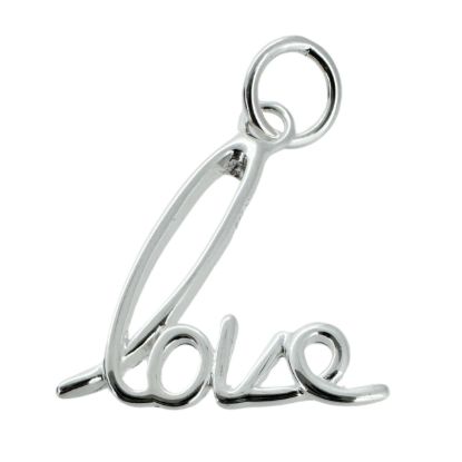 Wholesale Sterling Silver Love Charm, Love in Script Pendants,Charms and Pendants for Jewelry Making
