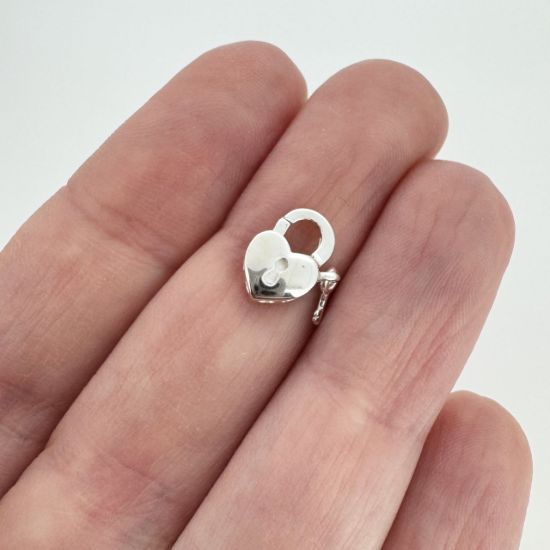 wholesale 925 sterling silver heart lock and key clasp