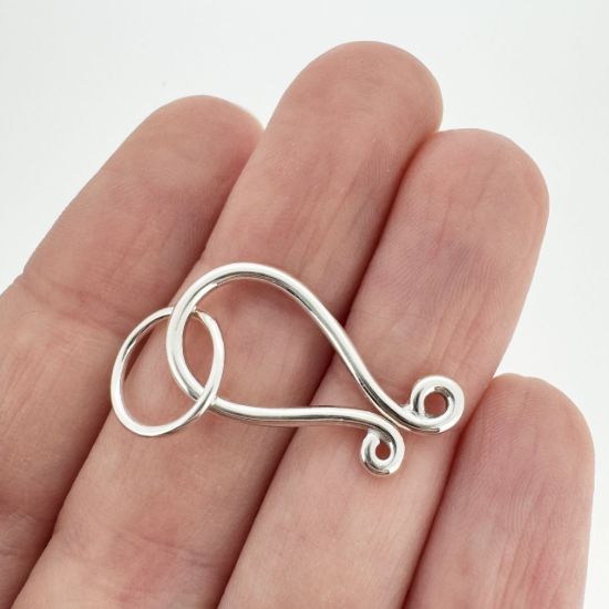 Wholesale Sterling Silver Huge Hook Clasp - 27mm (1 set)