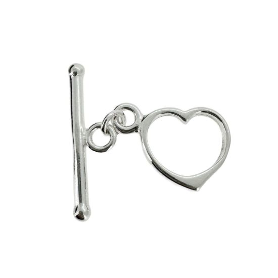 wholesale sterling silver heart shaped toggle