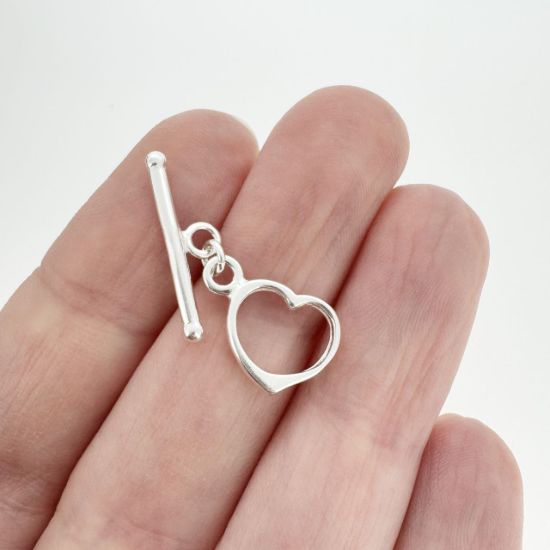wholesale sterling silver heart shaped toggle