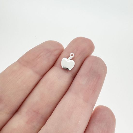 Wholesale Sterling Silver Tiny Apple Charm, Charms and Pendants for Jewelry Making, Wholesale Findings