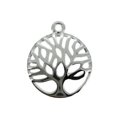 Wholesale 925 Sterling Silver Charm -Tree Charm Pendant - 12mm