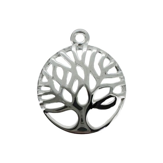 Wholesale 925 Sterling Silver Charm -Tree Charm Pendant - 12mm