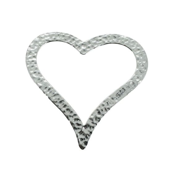 Wholesale Sterling Silver Hammered Heart Pendant, Charms and Pendants for Jewelry Making, Wholesale Findings