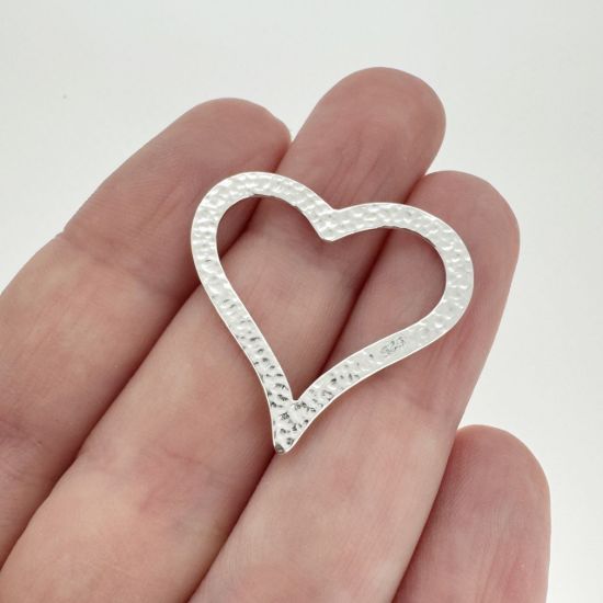 Wholesale Sterling Silver Hammered Heart Pendant, Charms and Pendants for Jewelry Making, Wholesale Findings