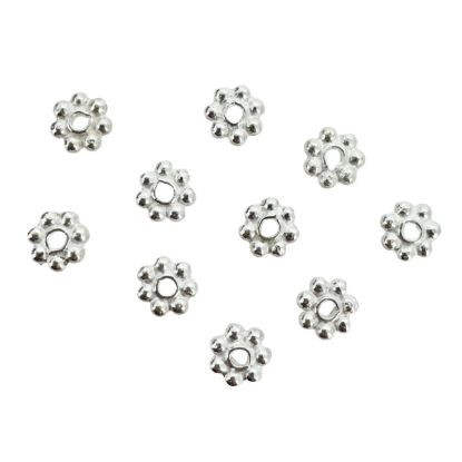 Wholesale Sterling Silver Tiny Daisy Spacer Charm, Charms and Pendants for Jewelry Making, Wholesale Findings