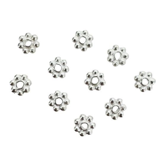 Wholesale Sterling Silver Tiny Daisy Spacer Charm, Charms and Pendants for Jewelry Making, Wholesale Findings