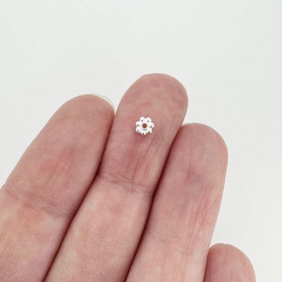 Wholesale Sterling Silver Tiny Daisy Spacer Charm, Charms and Pendants for Jewelry Making, Wholesale Findings