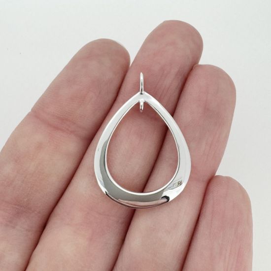 Wholesale Sterling Silver Fancy Sleek Teardop Pendant, Charms and Pendants for Jewelry Making, Wholesale Findings