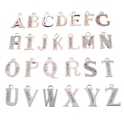 Wholesale Sterling Silver CZ Cubic Zirconia Letter Initial Charms and Pendants for Jewelry Making, Wholesale Findings