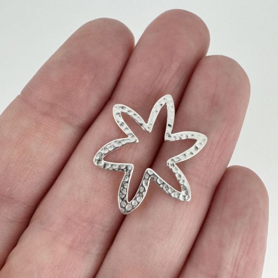 Wholesale Sterling Silver Large Flower Connector Charms and Pendants for Jewelry Making, Wholesale Findings
