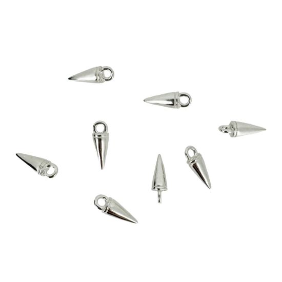 Wholesale Sterling Silver Spike Stud Charm, Charms and Pendants for Jewelry Making, Wholesale Findings