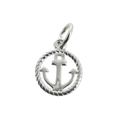 Wholesale Sterling Silver Anchor and Rope Round Charm, Charms and Pendants for Jewelry Making, Wholesale Findings