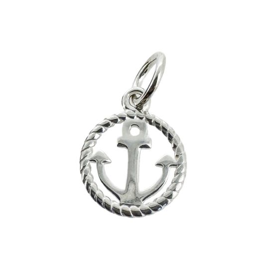 Wholesale Sterling Silver Anchor and Rope Round Charm, Charms and Pendants for Jewelry Making, Wholesale Findings