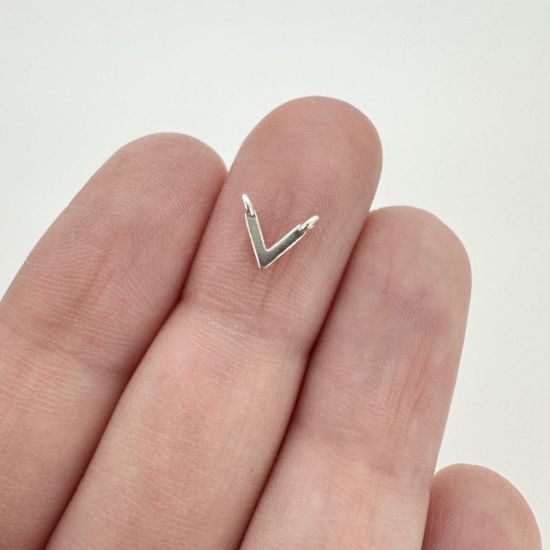Wholesale Sterling Silver Chevron Point Connector Charm, Charms and Pendants for Jewelry Making, Wholesale Findings