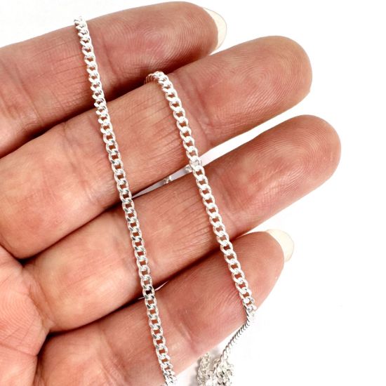 wholesale sterling silver 2mm curb chain for jewelry making