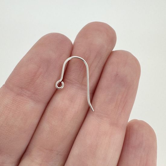 Wholesale Sterling Silver Simple Fishhook with Open Eye End for Jewelry Making, Wholesale Earwire and Findings