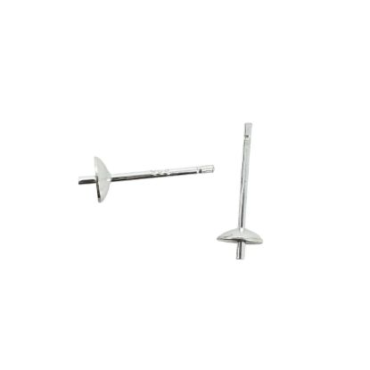 Wholesale Sterling Silver Simple Studs with Post for Half Drilled Stone, Jewelry Making, Wholesale Earwire and Findings