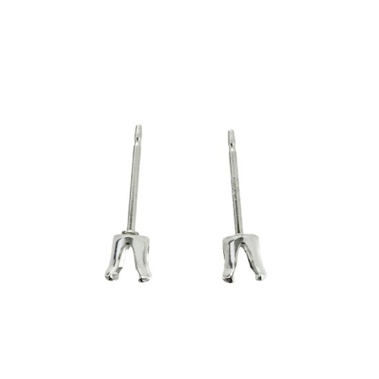 Wholesale Sterling Silver Faceted Stone Setting Post for Jewelry Making, Wholesale Earwire and Findings