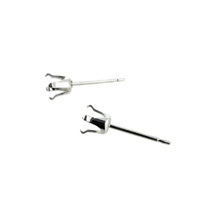 Wholesale Sterling Silver Faceted Stone Setting Post for Jewelry Making, Wholesale Earwire and Findings