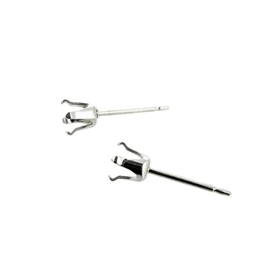 Wholesale Sterling Silver Faceted Stone Setting Post for Jewelry Making, Wholesale Earwire and Findings