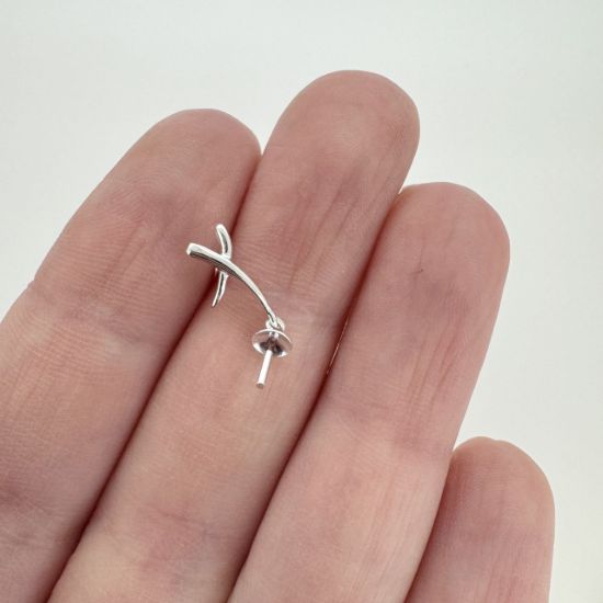 Wholesale Sterling Silver Fancy Dangley Earwire with Threaded Post for Jewelry Making, Wholesale Earwire and Findings