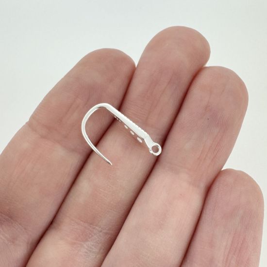 Wholesale Sterling Silver CZ Cubic Zirconia Elongated Earwire for Jewelry Making, Wholesale Earwire and Findings