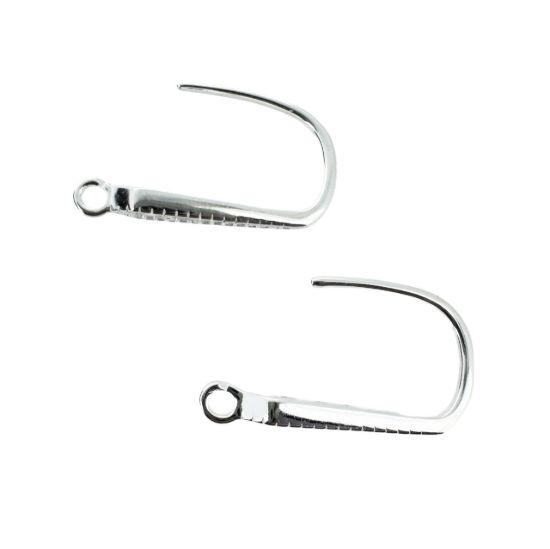 Wholesale Sterling Silver CZ Cubic Zirconia Elongated Earwire for Jewelry Making, Wholesale Earwire and Findings