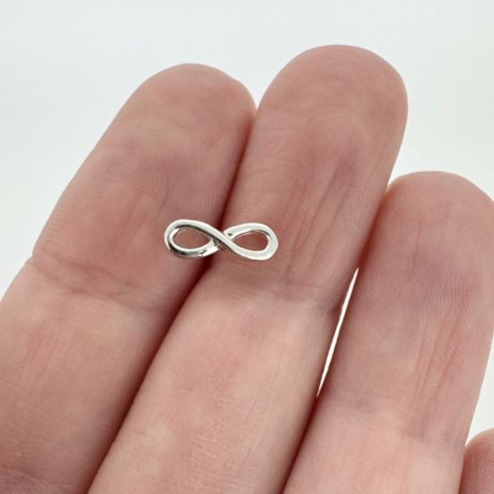 Wholesale Rhodium plated Sterling Silver Infinity Earring Studs for Jewelry Making, Wholesale Earwire and Findings