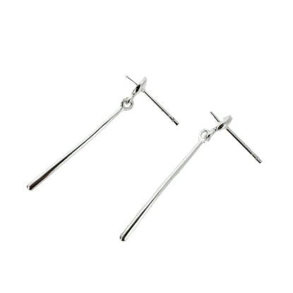 Wholesale Sterling Silver Long Bar Earwire with Post for Drilled Beads for Jewelry Making, Wholesale Earwire and Findings