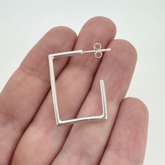 Wholesale Sterling Silver Strong Square Hoops for Jewelry Making, Wholesale Earwire and Findings