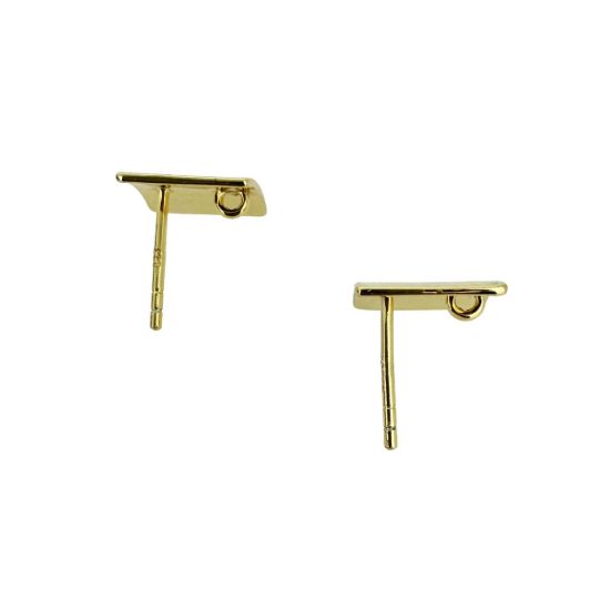 Wholesale Gold plated Sterling Silver Smooth Square Earwire for Jewelry Making, Wholesale Earwire and Findings