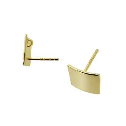Wholesale Gold plated Sterling Silver Smooth Square Earwire for Jewelry Making, Wholesale Earwire and Findings