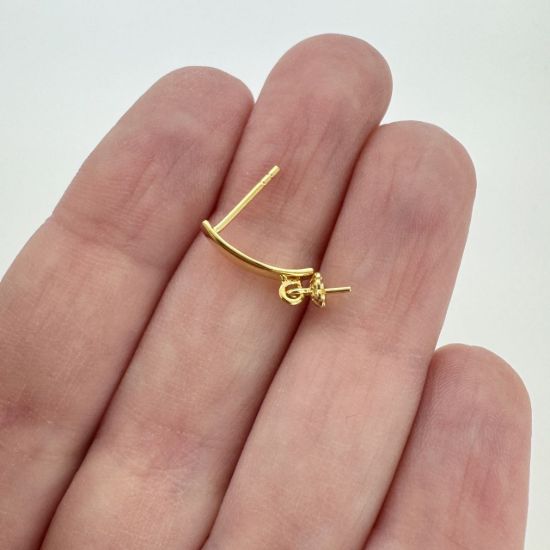 Wholesale Sterling Silver Rectangle Earring Post for Jewelry Making, Wholesale Earwire and Findings