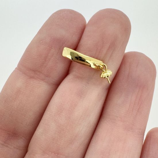 Wholesale Sterling Silver Rectangle Earring Post for Jewelry Making, Wholesale Earwire and Findings