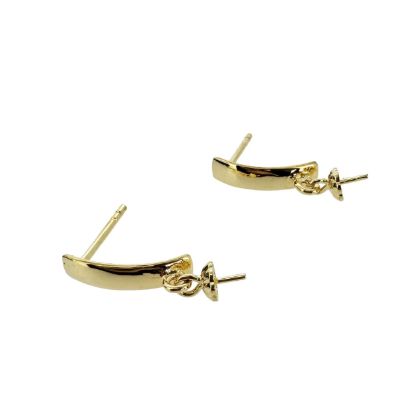 Wholesale Sterling Silver Rectangle Earring Post for Jewelry Making, Wholesale Earwire and Findings