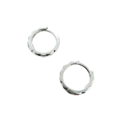 Sterling Silver Textured Spiky Huggies Hoop Earrings -13mm (Sold Per Pair), wholesale earring findings hoop earrings
