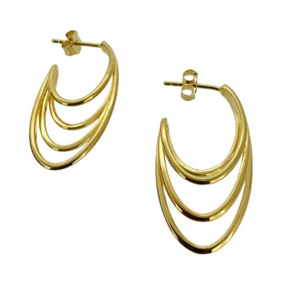 wholesale Gold over Sterling Silver Layered Hoop Earrings