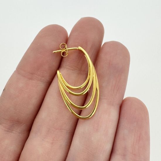 wholesale Gold over Sterling Silver Layered Hoop Earrings