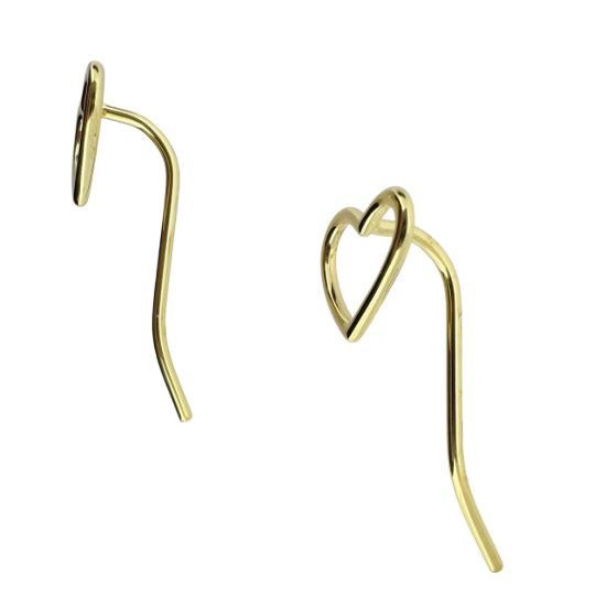 Gold over Sterling Silver Heart Earrings