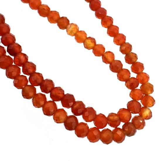 Wholesale Gemstone beads-Carnelian Faceted Rondelle- 3-3.5mm - 13 inches full strand