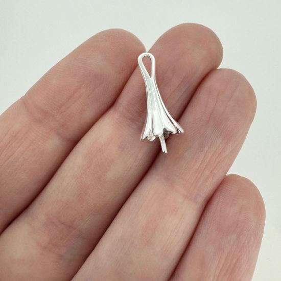 Wholesale Sterling Silver Fancy Bead Cap with Post, Wholesale Findings