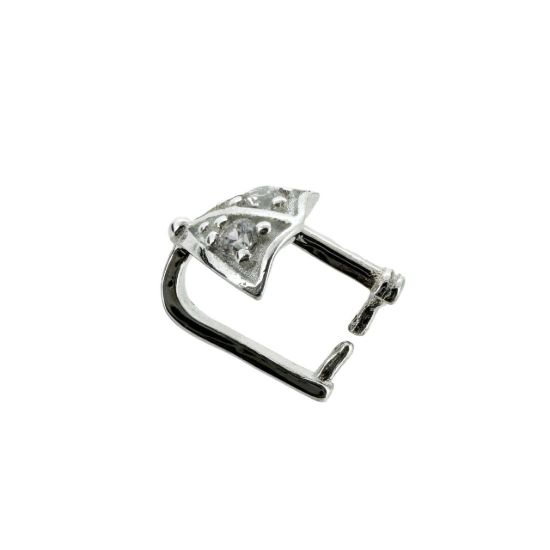 Wholesale Sterling Silver Umbrella Pinch Bail Connector with CZ Cubic Zirconia Stone, Wholesale Findings