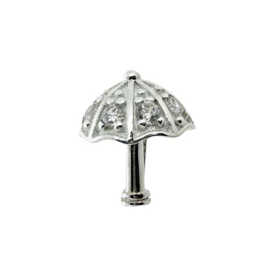 Wholesale Sterling Silver Umbrella Pinch Bail Connector with CZ Cubic Zirconia Stone, Wholesale Findings