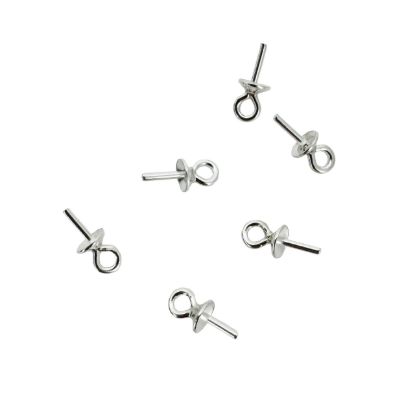 Wholesale Sterling Silver Peg Bail Cap for Half Drilled Beads and Pearls, Wholesale Findings