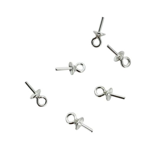 Wholesale Sterling Silver Peg Bail Cap for Half Drilled Beads and Pearls, Wholesale Findings